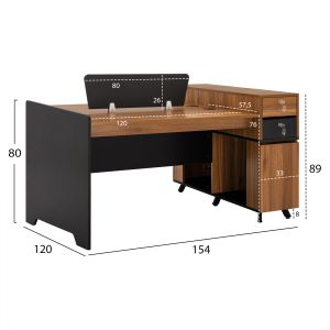 Офис станция за 2 души Supreme 154x120x89cm Hm2374
