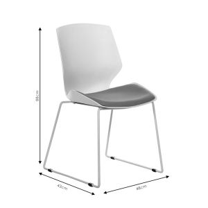 Office chair 'genuine' Pp white-gray
