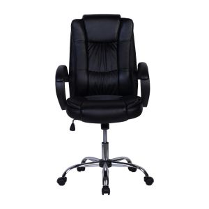 Office chair 2043 black artificial leather 63.5x68x121cm