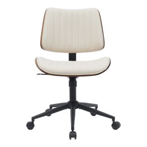 Офис стол Amani бежов Pu-орех шперплат 52x54x90,5см