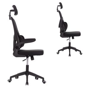 Office chair Baston Hm18236.01 black mesh fabric and Pp frame 64x60x117-127cm.