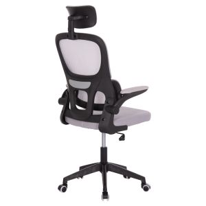 Office chair Baston Hm18236.02 gray mesh fabric and black Pp frame 64x60x127cm.