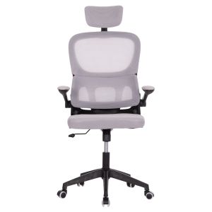 Office chair Baston Hm18236.02 gray mesh fabric and black Pp frame 64x60x127cm.