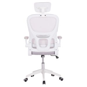 Office chair Baston HM18236.03 gray mesh fabric and white Pp frame 64x60x127cm.