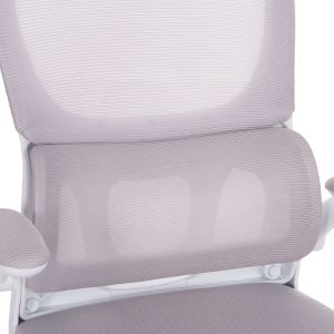 Office chair Baston HM18236.03 gray mesh fabric and white Pp frame 64x60x127cm.