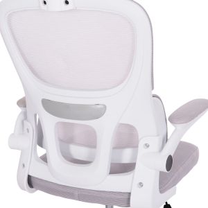 Office chair Baston HM18236.03 gray mesh fabric and white Pp frame 64x60x127cm.