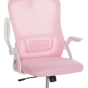 Office chair Blazer HM1205.04 pink mesh fabric - white armrests 60x58x110-130cm.