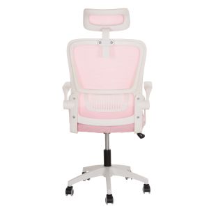 Office chair Blazer HM1205.04 pink mesh fabric - white armrests 60x58x110-130cm.