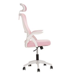 Office chair Blazer HM1205.04 pink mesh fabric - white armrests 60x58x110-130cm.