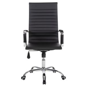 Boss office chair, black Pu- chromed metal frame and base 55x59x110 cm Hm1059.31