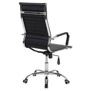 Boss office chair, black Pu- chromed metal frame and base 55x59x110 cm Hm1059.31