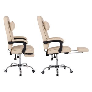 Executive office chair, beige with removable footrest Hm1057,12 58x71x128cm