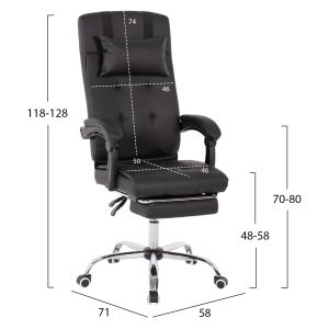 Executive office chair, black with removable footrest Hm1057,11 58x71x128cm