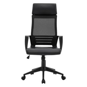 Office chair Fl19 black faux leather 60x62x128cm