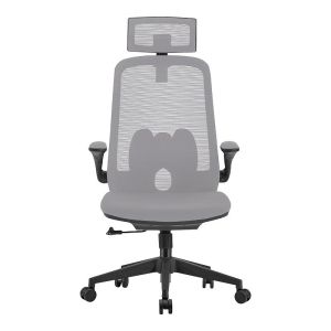 Офис стол Fl286 сива облегалка - сива седалка 62x63x123см