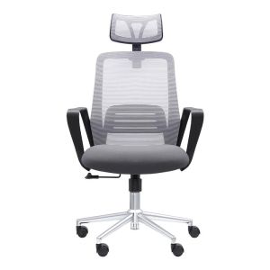Офис стол Fl299 сива облегалка - сива седалка 64x62x122см
