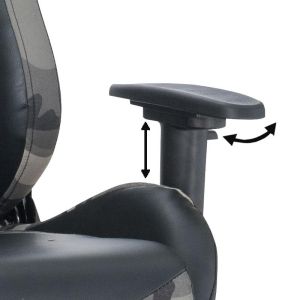 Офис стол Gaming в сив цвят със сиви детайли, размери 68.5x69.5x128.5см