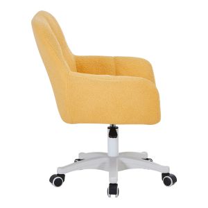 Givole office chair made of yellow boucle fabric 55x55x75-84 cm