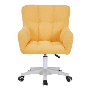 Givole office chair made of yellow boucle fabric 55x55x75-84 cm