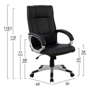 Офис стол Hm1092,01 черен 50x69x118,5cm