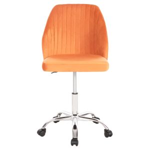 Офис стол Hollis Orange кадифе-метална основа 58x58x85hcm Hm9008