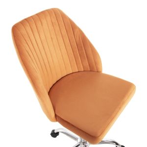 Офис стол Hollis Orange кадифе-метална основа 58x58x85hcm Hm9008