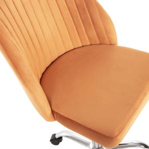Офис стол Hollis Orange кадифе-метална основа 58x58x85hcm Hm9008