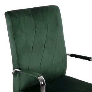 Josef office chair, green velvet, Inox base 58x61x105-113cm Hm1181,03