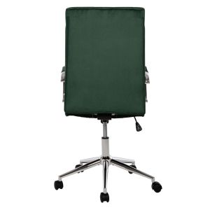 Josef office chair, green velvet, Inox base 58x61x105-113cm Hm1181,03