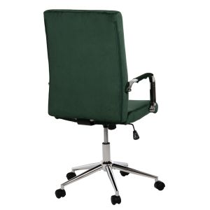 Josef office chair, green velvet, Inox base 58x61x105-113cm Hm1181,03