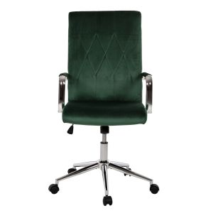 Josef office chair, green velvet, Inox base 58x61x105-113cm Hm1181,03