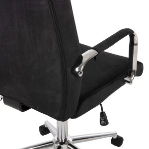 Josef office chair, black velvet, Inox base 58x61x105-113cm Hm1181,04