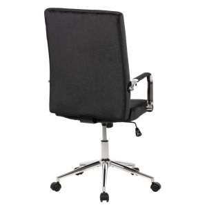 Josef office chair, black velvet, Inox base 58x61x105-113cm Hm1181,04