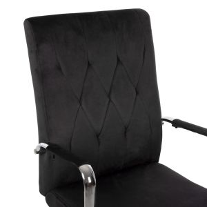 Josef office chair, black velvet, Inox base 58x61x105-113cm Hm1181,04