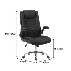 Офис стол Kesla Pes в черен цвят 65x65x113-121 см