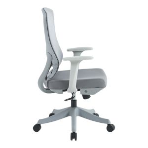 Office chair Litulo, mesh fabric, gray shade, 51x50.5x98/106cm