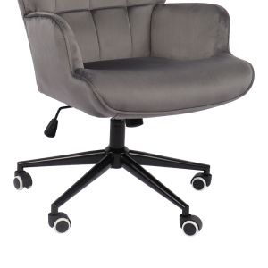 Office chair Lobima, swivel, velvet in red, 71x68x104 cm