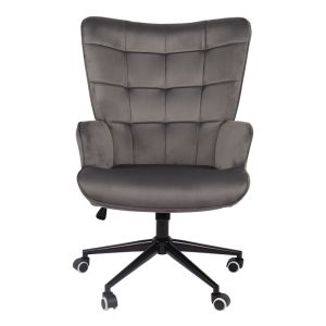 Office chair Lobima, swivel, velvet in red, 71x68x104 cm