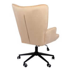 Office chair Lobima, cream velvet, swivel, 71x68x104 cm