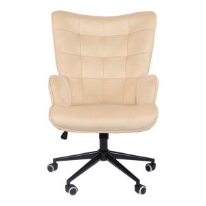 Office chair Lobima, cream velvet, swivel, 71x68x104 cm