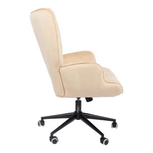 Office chair Lobima, cream velvet, swivel, 71x68x104 cm