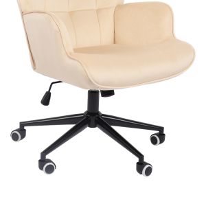 Office chair Lobima, cream velvet, swivel, 71x68x104 cm