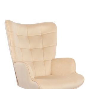 Office chair Lobima, cream velvet, swivel, 71x68x104 cm