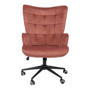 Office chair Lobima, rotten apple color, velvet, 71x68x104 cm