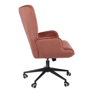 Office chair Lobima, rotten apple color, velvet, 71x68x104 cm