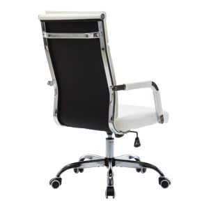 Mavel Pu office chair in white, 55x62x100-110 cm