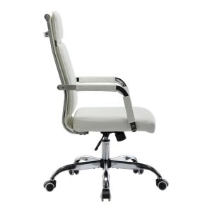 Mavel Pu office chair in white, 55x62x100-110 cm