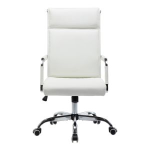 Mavel Pu office chair in white, 55x62x100-110 cm