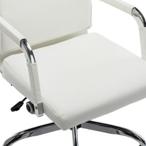 Mavel Pu office chair in white, 55x62x100-110 cm