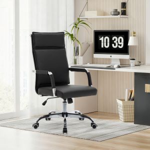 Office chair Mavel Pu in black color 55x62x100-110 cm